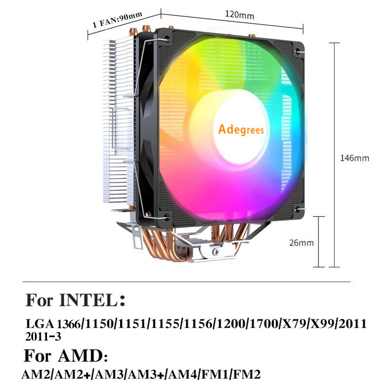 X99 Tower CPU Cooler 4 Heatpip - Air Cooler Cpu recension och pris
