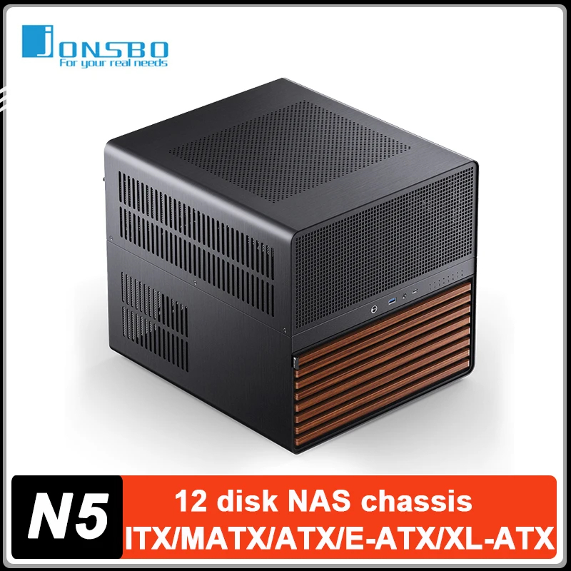 JONSBO N5 Black NAS Case 12 Ha - Case Fan recension och pris