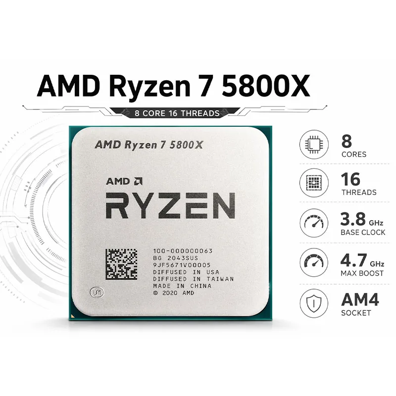 AMD Ryzen 7 5800X Unlocked Ove - Cpu Fan recension och pris